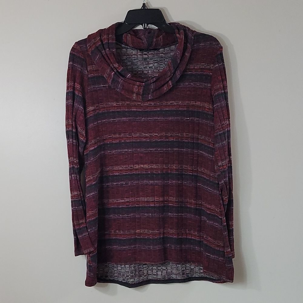 Alyx Burgundy and Purple Cowl Neck Top M